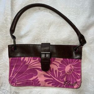 O’Neill Pink/Brown Floral Print Small Purse from early 2000’s Y2K/Surf Pre-Owned